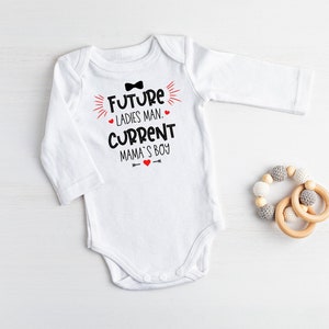 Personalised Valentine&#39;s Day Outfit, Ladies Man Bodysuit, Valentines Day babygrow with name