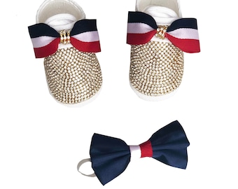 Christmas Gift for Baby Boy, Christmas Baby Boy Outfit, Baby Boy shoes and Bow Tie