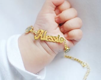 Adjustable Personalized Baby Name Bracelet, Baby ID Bracelet, Custom baby bracelet, Baby bracelet girl, Baby bracelet boy