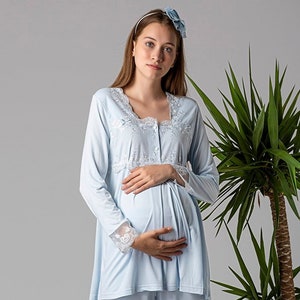 Labor And Delivery Pj and Robe, Maternity Pajamas, Maternity Robe And Pj Set, Hospital Outfit, Hospital Bag