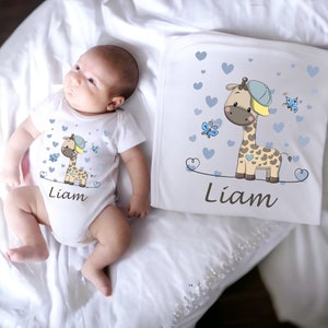 Personalised Baby Boy Coming Home Outfit - Baby Boy Outfit and Blanket- Newborn Outfit - Baby Shower Gift