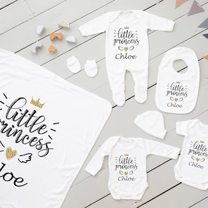Little Princess Baby Girl Coming Home Outfit, Baby Girl Clothes, Newborn Girl Hospital Outfit, Personalized Baby Girl Gift