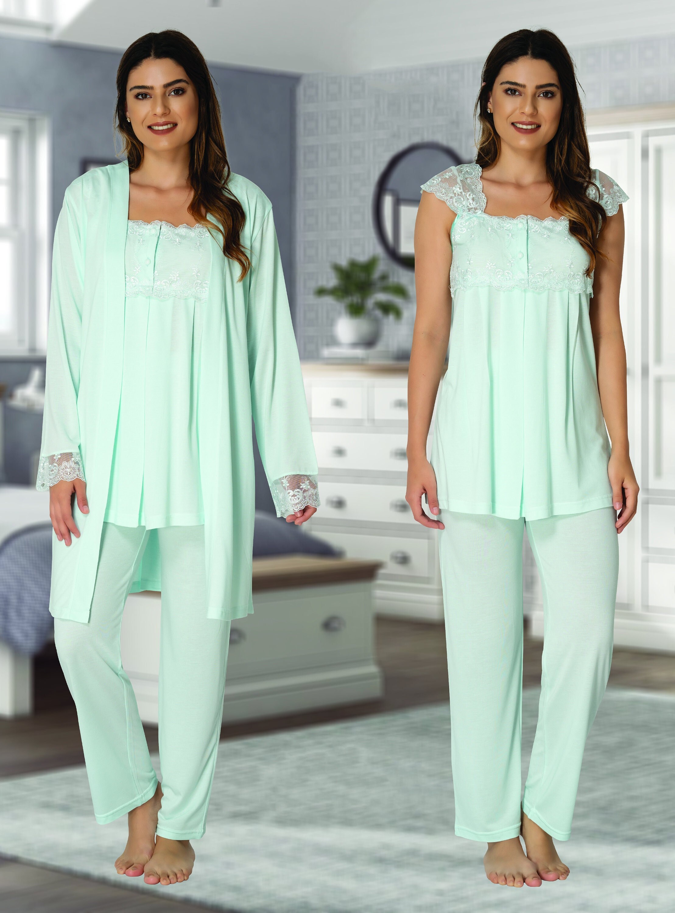 Nightgown for Women Satin Pajamas Women Nightdress Women Dress for Sleep Women  Silky Sleepwear Silk Nightgowns 