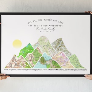 Custom 5th anniversary gift for him, Adventure Map, Map Prints, Personalized Gift, Wall art Vintage maps, map print gifts, 50th Year Gift