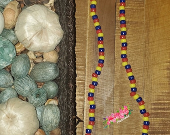 Colombia Flag Beaded Necklace Handmade