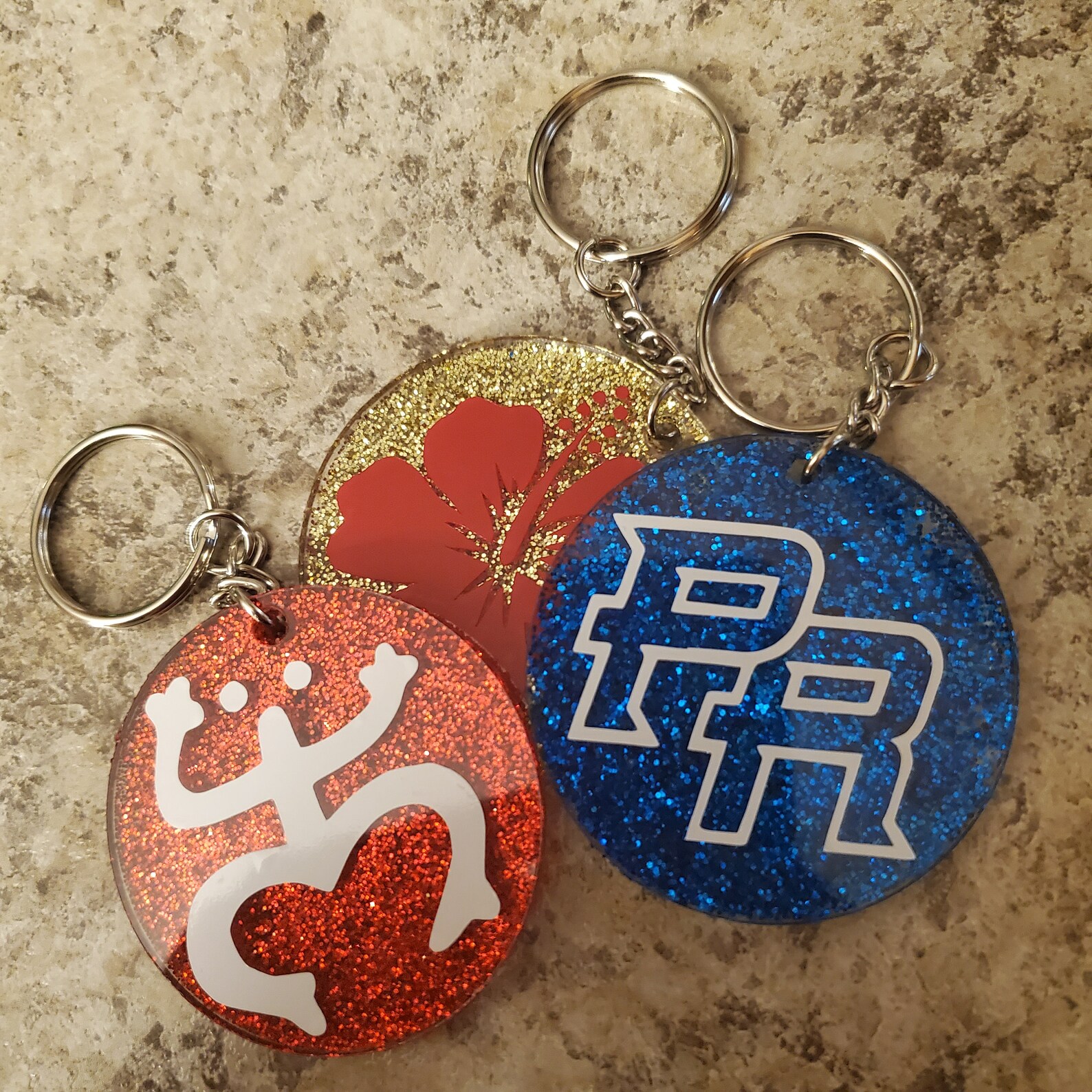 Puerto Rico Acrylic Keychain sealed with resin. Boricua PR Etsy