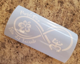 Puerto Rico Isla del Encanto Infinity Vinyl Decal | Coqui Taino | Amapola