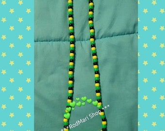 Jamaican Flag - Beaded Necklace Handmade Jamaica