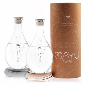 MAYU Swirl Water Pitcher. The Perfect Gift - Enhance and Restructure your Water with the Innovative Jug Double bundle