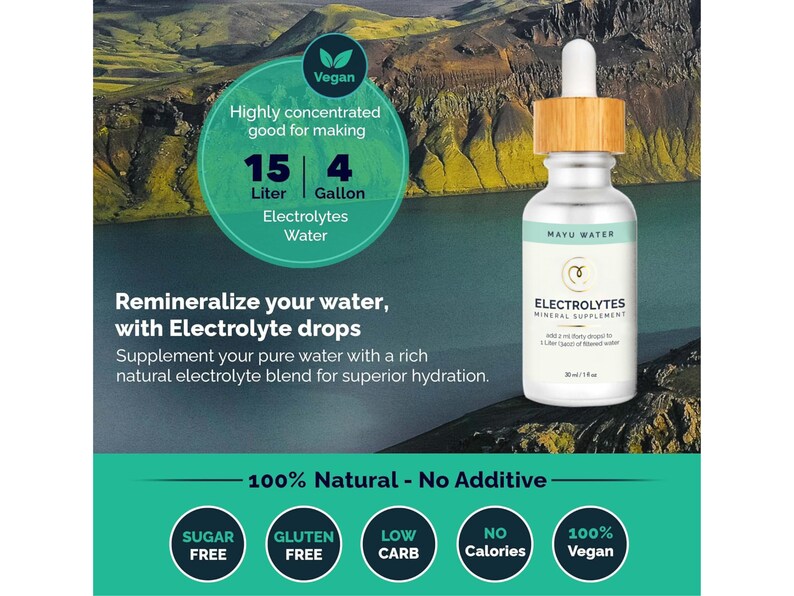 Rich Concentrate Electrolyte Water Hydration Drops Supplement, Natural Mineral, Enrich Your Water During & Post-Workout image 7