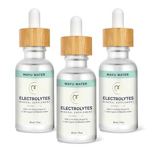 Rich Concentrate Electrolyte Water Hydration Drops Supplement, Natural Mineral, Enrich Your Water During & Post-Workout MAYU Minerals | Electrolytes Drops 3 Pack