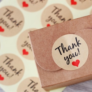 60 pcs Kraft Merci autocollant de fleur ronde pour l’emballage, mariage | 1,5 pouce | | de scellement d’enveloppe fournitures d’emballage |  Canada Livraison gratuite