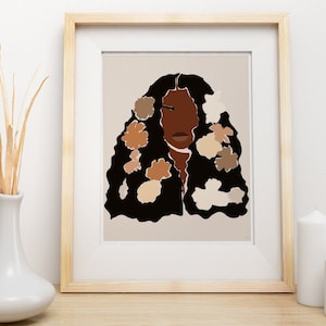 Blumen im Haar, schwarze Frau Illustration, Blumen Illustration, Mode Kunstdruck, schwarze Mädchen Kunstdruck, Digital Art Print