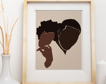 Black Love Art, African American Couple, Black Woman Art, Black Man Art, Illustration Art, Abstract Illustration Art