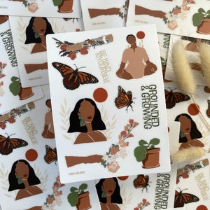 Black Girl Healing Sticker Sheet, Laptop Stickers, Water Bottle Sticker Set, Bumper Sticker, Car Accessories