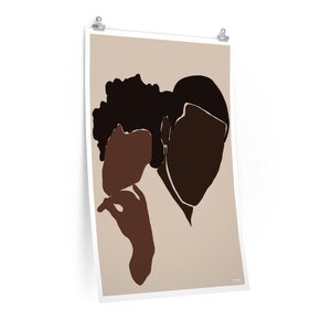 Black Love Poster 11 x 14-24 X 36, African American Couple Art, Black Woman Art, Black Man Art image 4