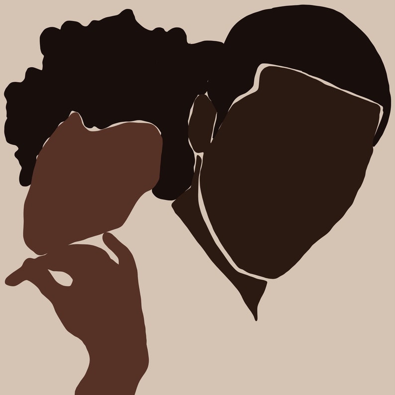 Black Love Poster 11 x 14-24 X 36, African American Couple Art, Black Woman Art, Black Man Art image 3