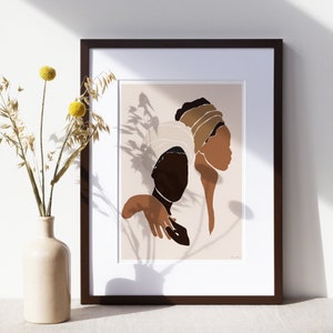 Black Queen Art 11 x 14- 24 x 36, Black Women Art, Black Love Art, African American Women Art, Women Head Wrap Art, Women Illustration Art
