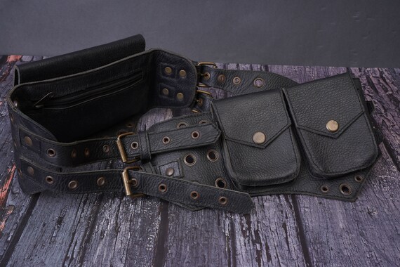 Leather Belt Bag Leather Utility Belt Leather Fanny Pack | Etsy