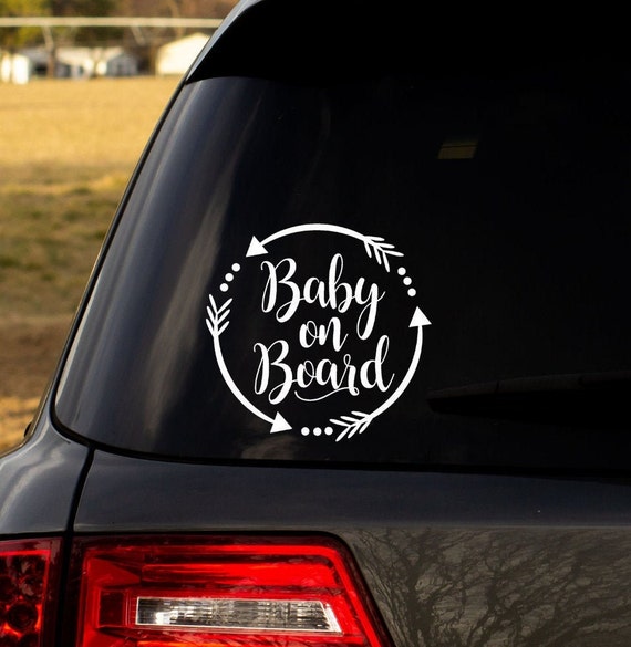 Baby On Board Footprint Car Vinyl Stickers Window Premium Outdoor Grade 280mm 