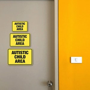 Classic Framed Plus Autistic Child Area Wall or Door Sign | Children Safety Sign