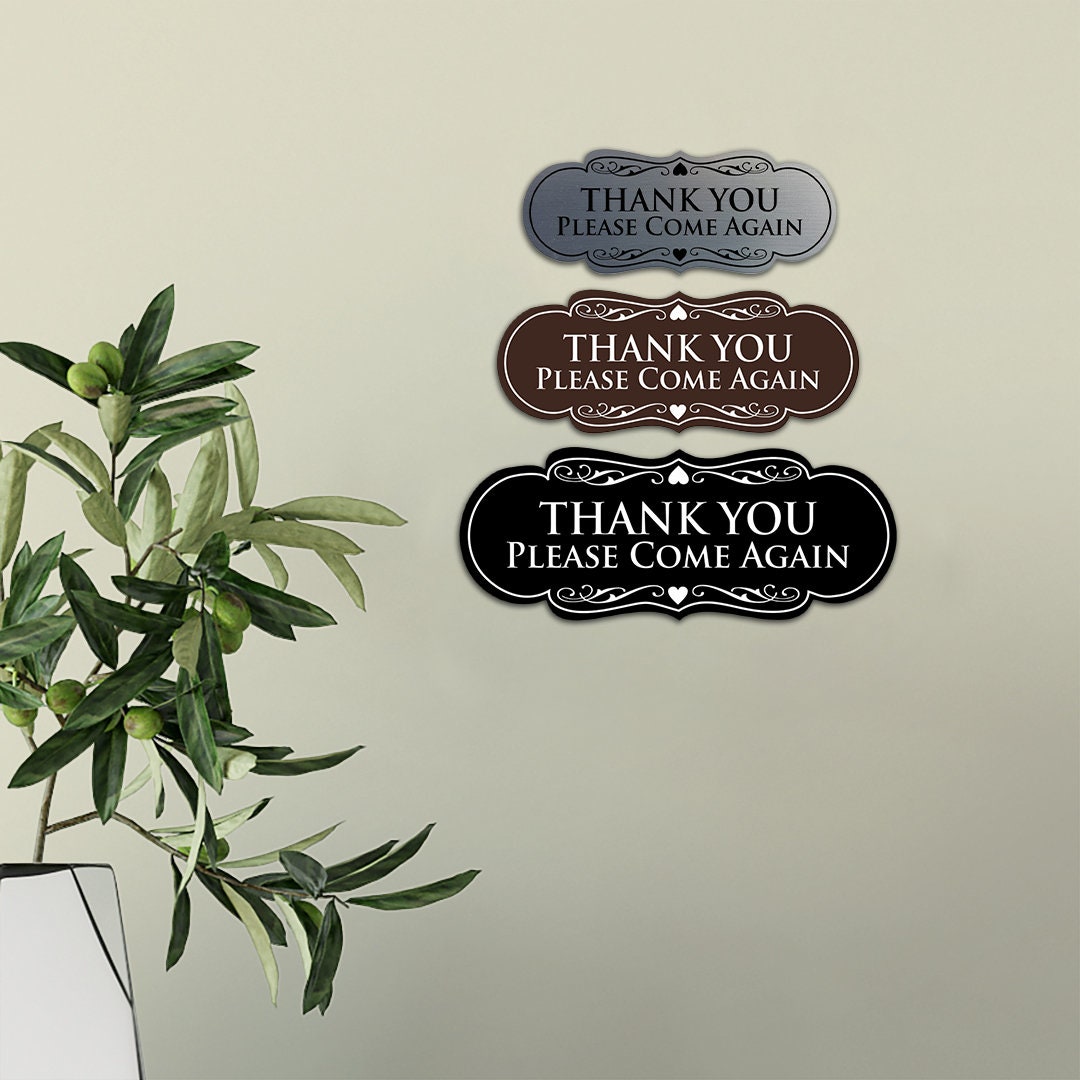 Designer THANK YOU Please Come Again Sign - Etsy