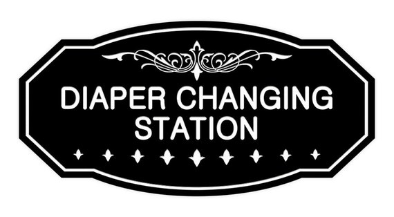 Victorian Diaper Changing Station Sign | Etsy