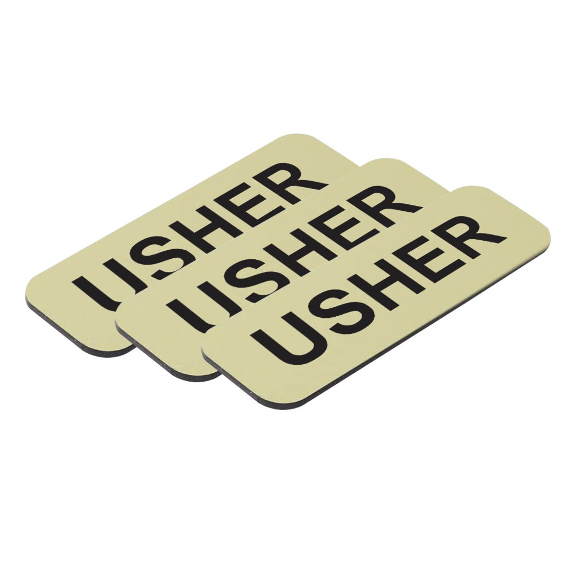 Usher Name Tag Pack of 3 Etsy