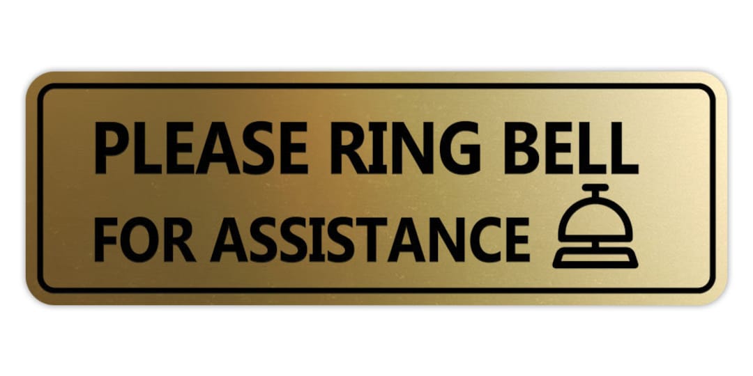 Standard Please Ring Bell for Assistance bell Wall or Door Sign Etsy
