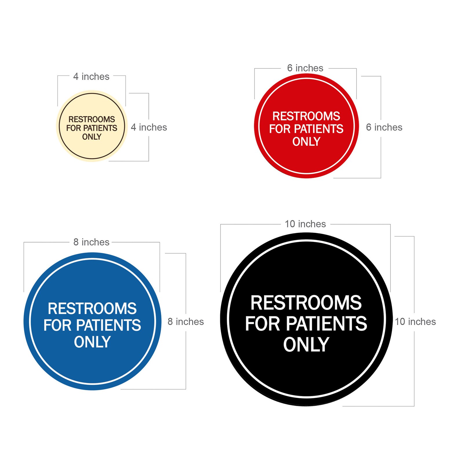 Signs Bylita Circle Restrooms for Patients Only Sign | Etsy
