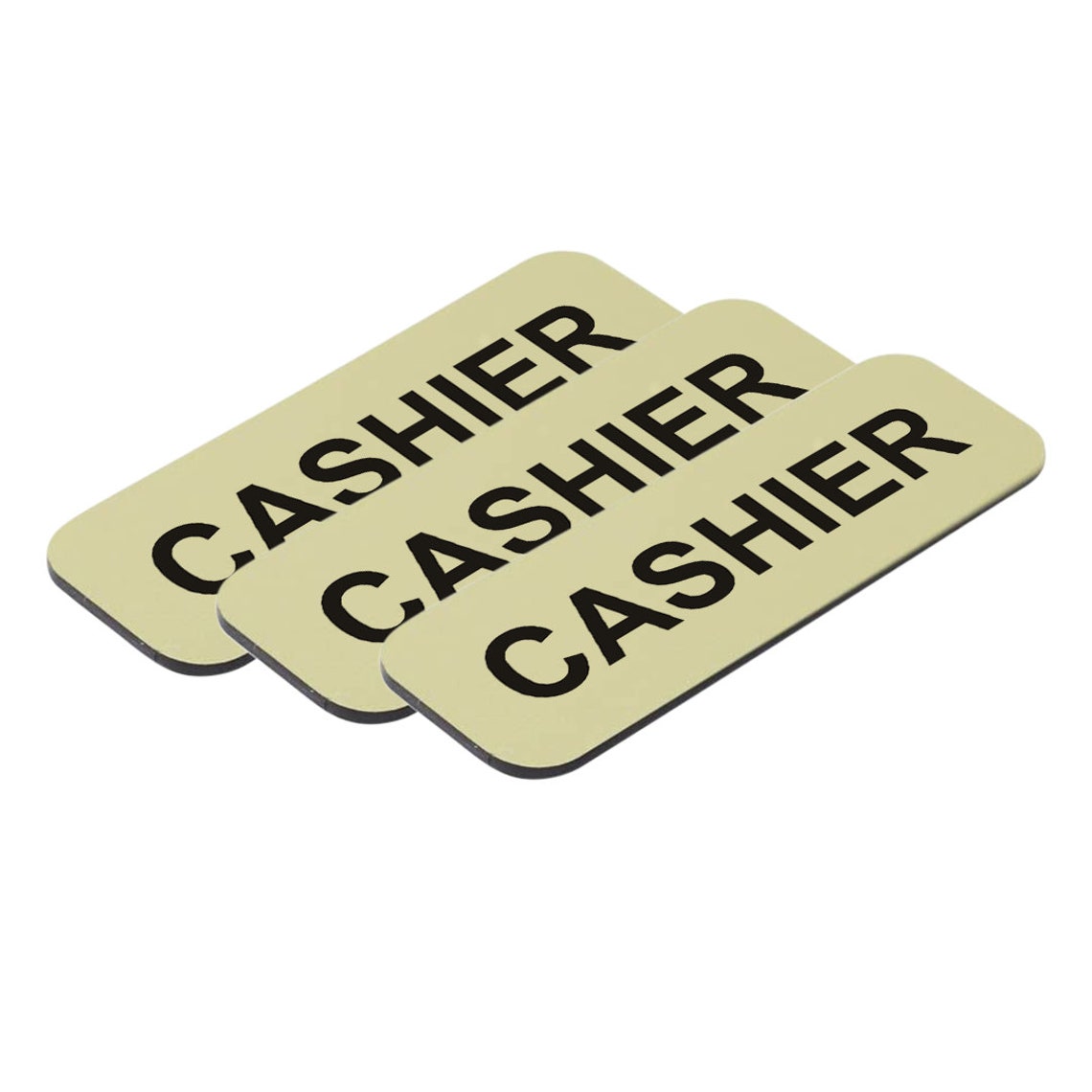 Cashier 1 X 3 Name Tag/badge 3 Pack - Etsy