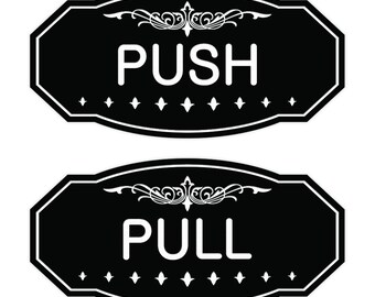 Victorian Push Pull Sign Set