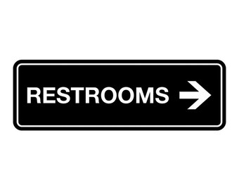 Printable Bathroom Sign With Arrow