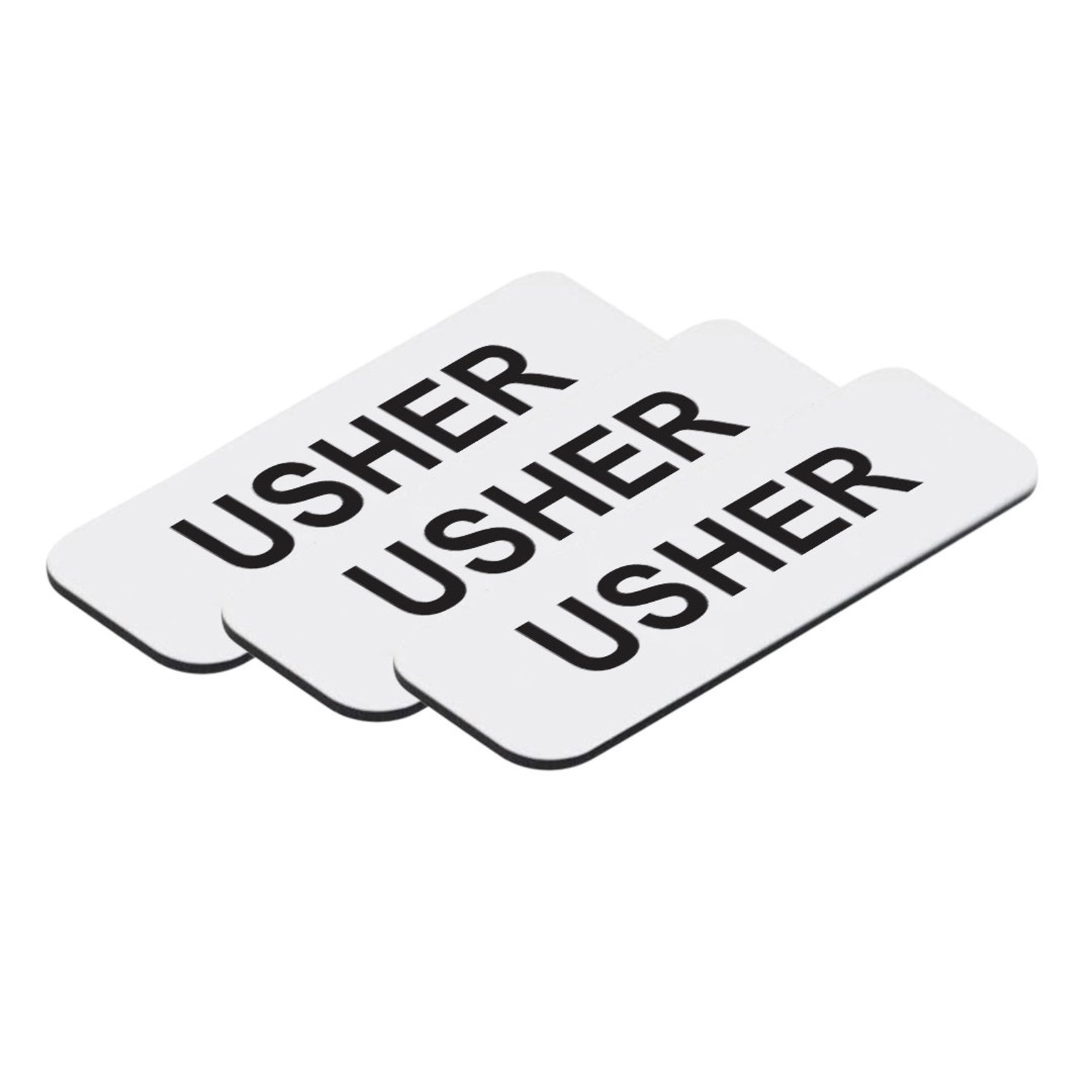 Usher Name Tag Pack of 3 Etsy