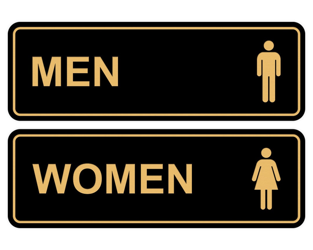 Standard Men Women Restroom Sign set of 2 Etsy