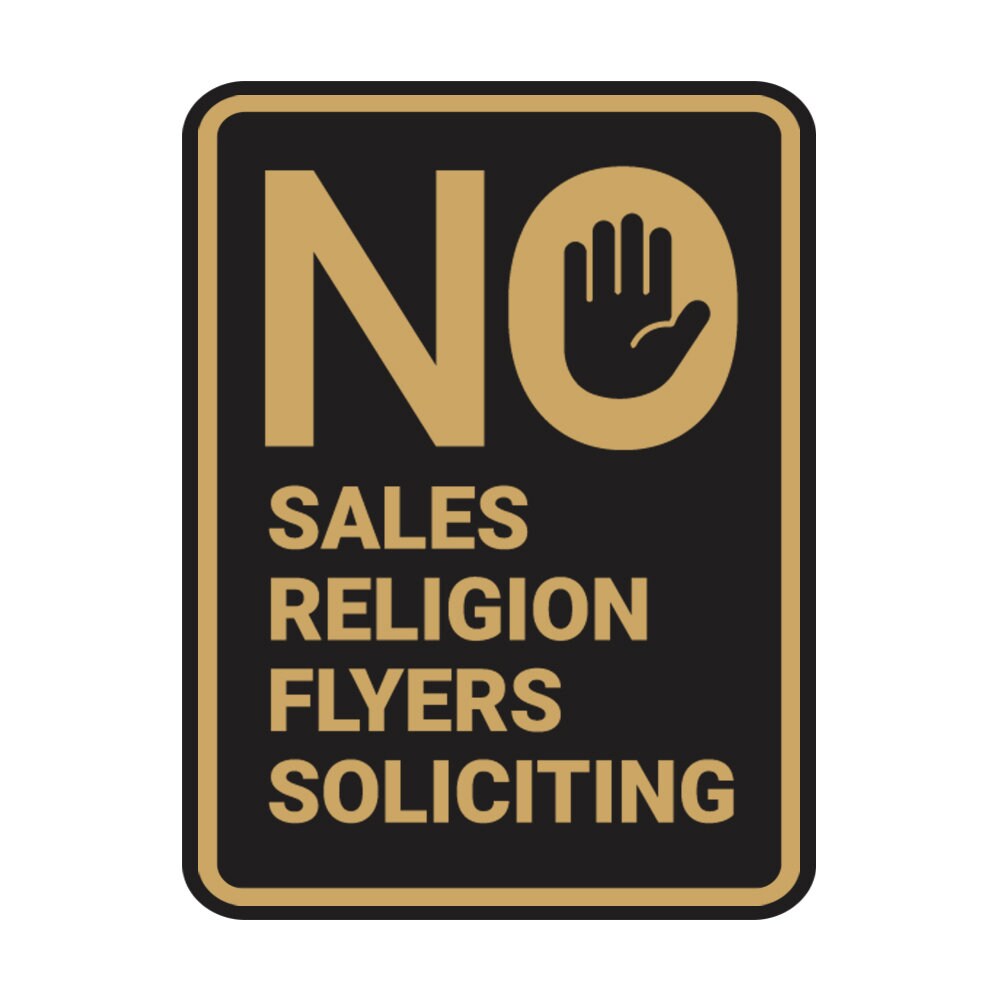 No Preaching or Proselytizing Door Plaque 4.5 Square -  Hong