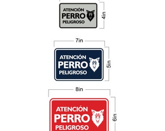 Signs Bylita Classic Framed Atención Perro Peligroso Graphic Spanish  Security Wall or Door Sign 