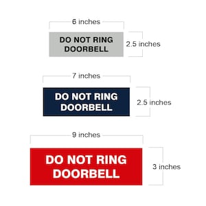 Basic Do Not Ring Doorbell Sign - Etsy