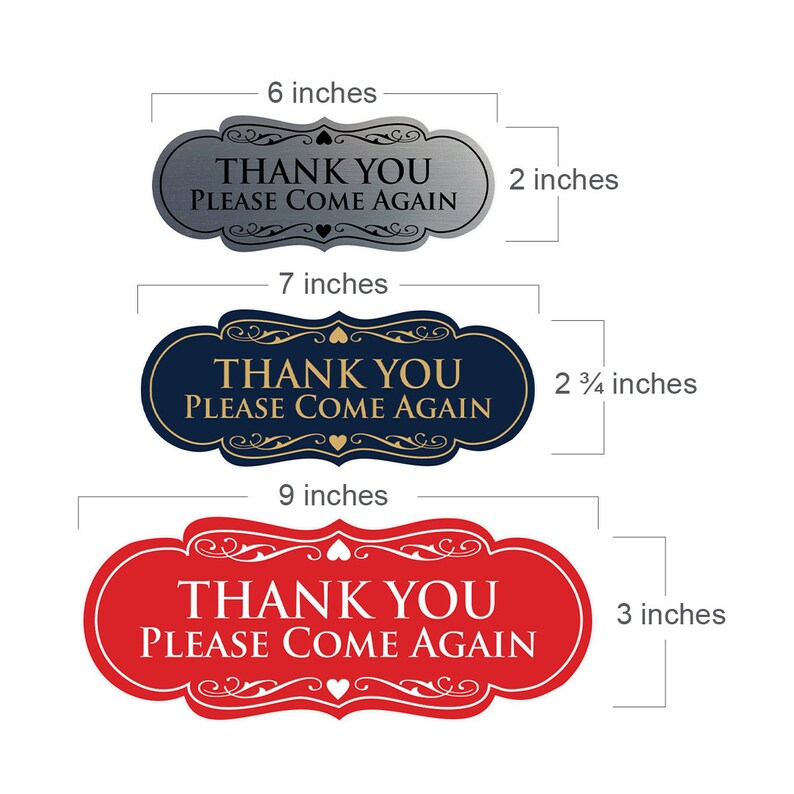 Designer THANK YOU Please Come Again Sign - Etsy