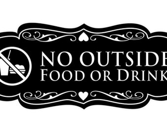 Please No Food Drink Sign - Etsy