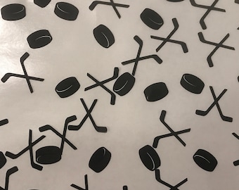 Confeti de palo de hockey y disco, decoración de mesa para fiestas