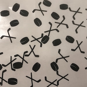 Hockey Confetti, Mini Sticks and Pucks, Hockey Confetti