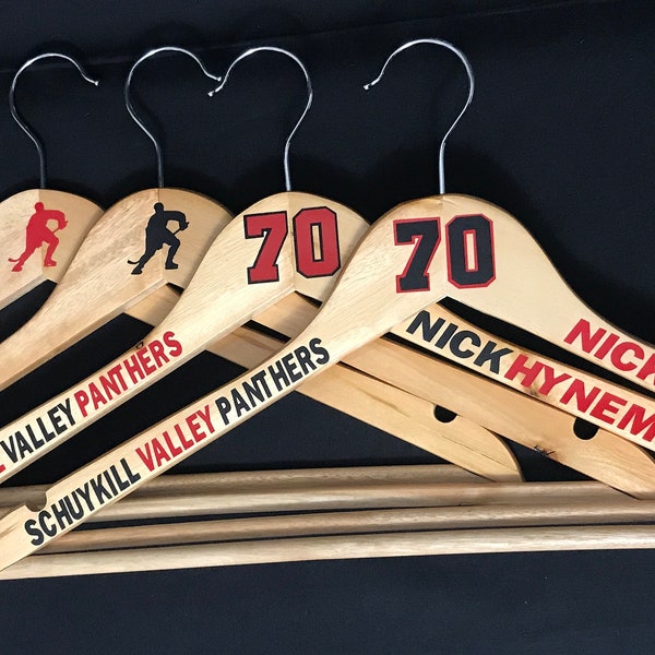 Jersey Hanger, Personalized Jersey Hanger, Customized Jersey Hanger, Home or Away Jersey Hangers, Multiple Sports Hangers