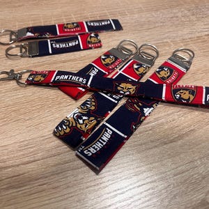 Florida Panthers Key Fob Keychain | Fabric Keychain | Wristlet Keychain | Made in USA