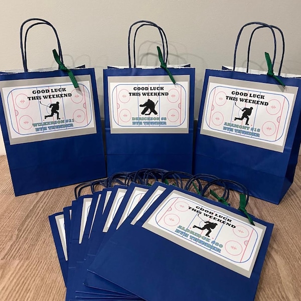 Hockey Tournament Favor Bag, Personalized Team Gift