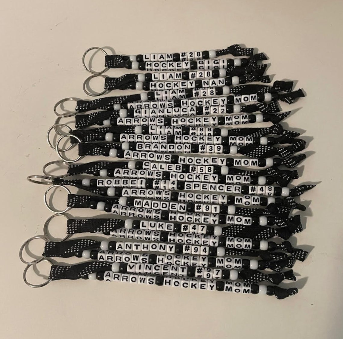 Hockey Keychain Hockey Team Gift Beaded Hockey Lace Etsy