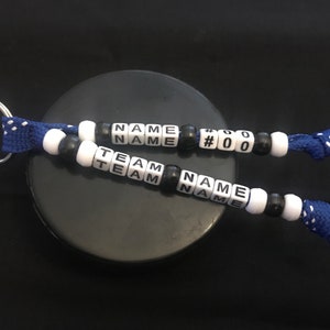 Hockey Keychain, Hockey Team Gift, Beaded Hockey Lace Keychain, Personalized Beaded Hockey Keychain, Hockey Swag