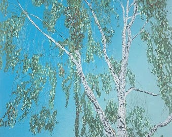 Birch Tree Lino Cut Print: Limited Edition Wall Art