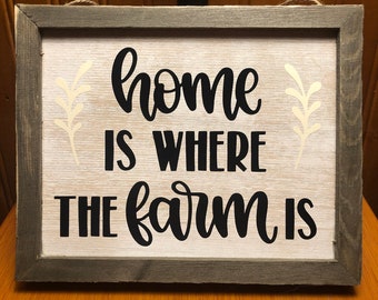 Home Is Where The Farm Is sign