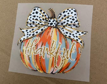 thankful pumpkin with very cute bow on top